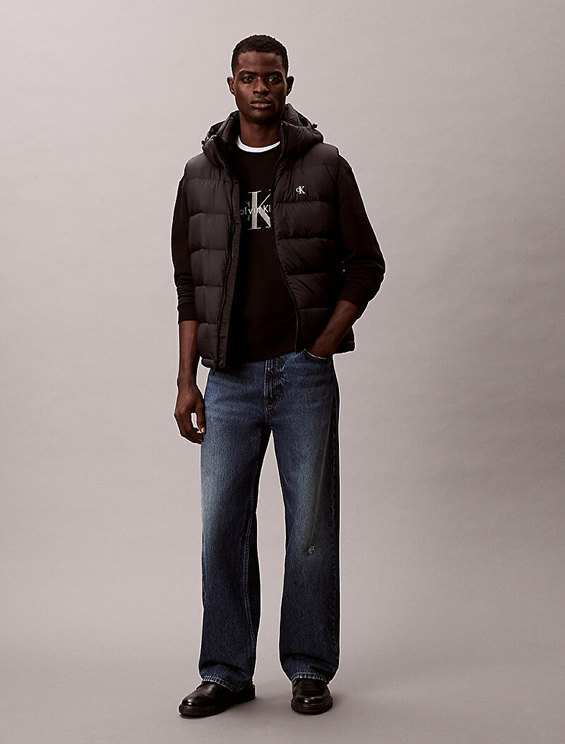 Calvin Klein Siyah Renkli Erkek Naylon Zip Off Yelek