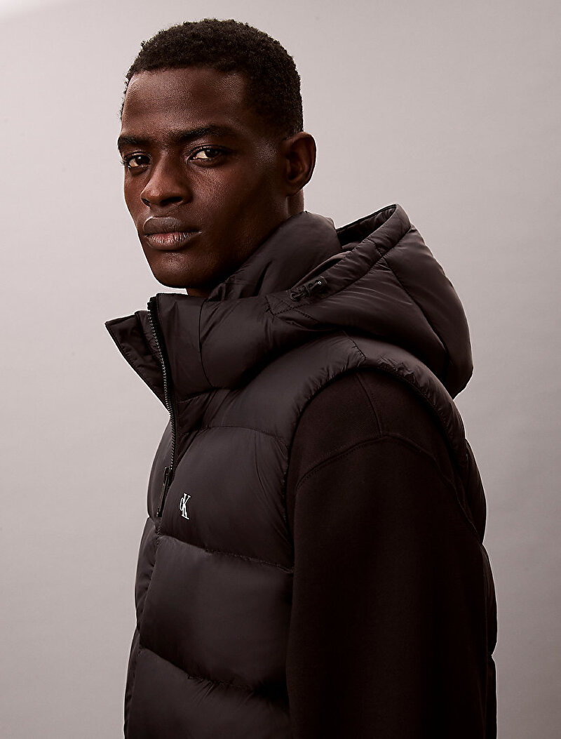 Calvin Klein Siyah Renkli Erkek Naylon Zip Off Yelek