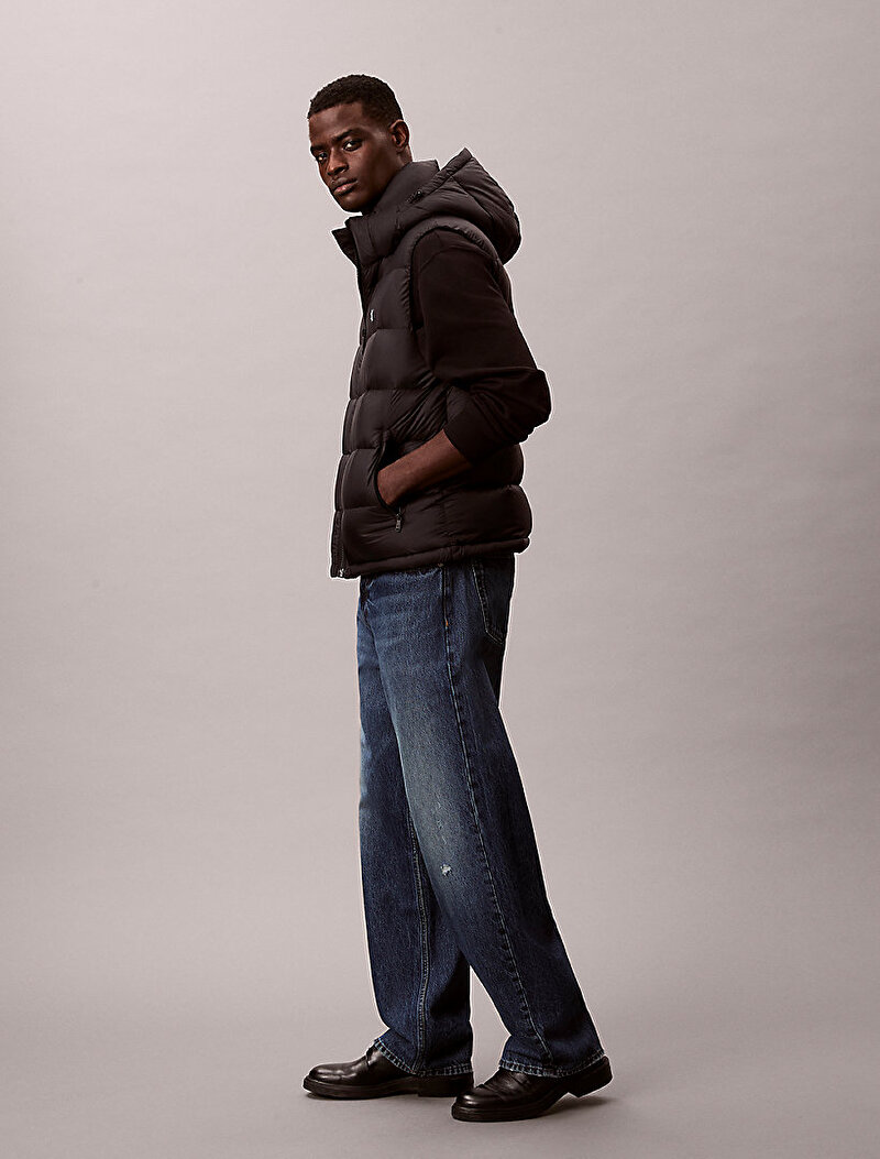 Calvin Klein Siyah Renkli Erkek Naylon Zip Off Yelek