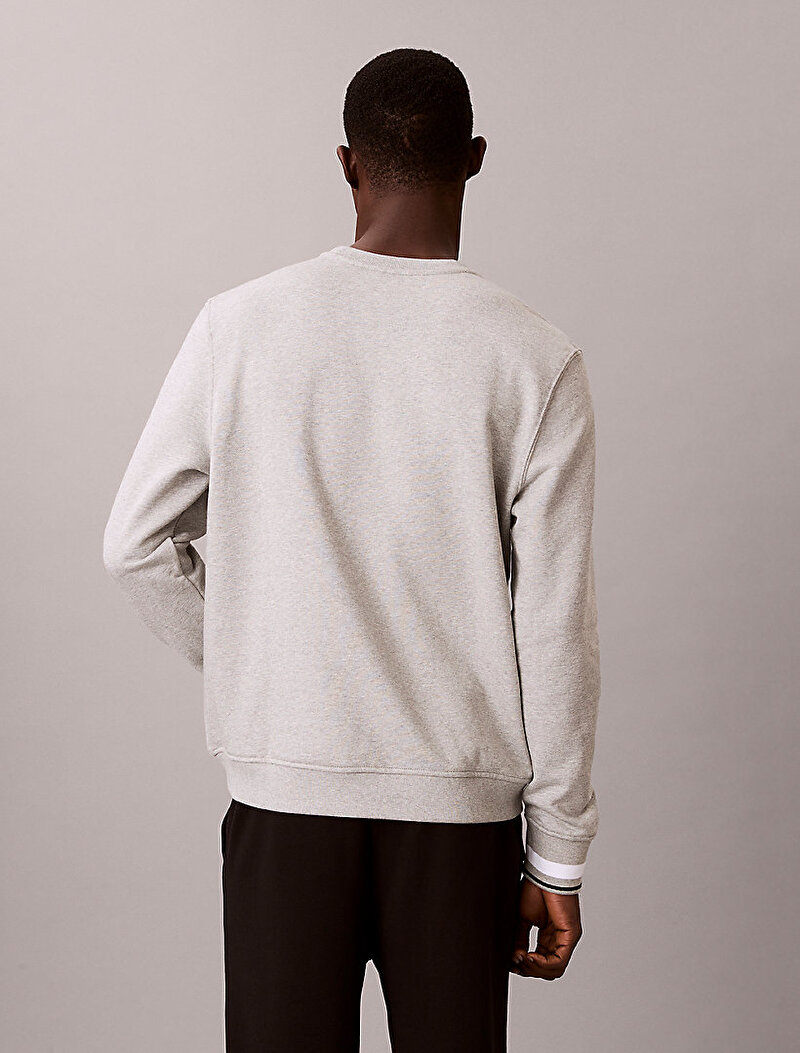 Calvin Klein Gri Renkli Erkek Sweat Top Pullover Sweatshirt