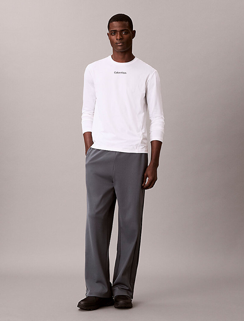 Calvin Klein Beyaz Renkli Erkek Uzun Kollu T-shirt