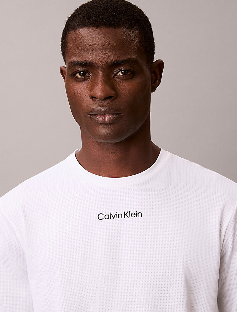 Calvin Klein Beyaz Renkli Erkek Uzun Kollu T-shirt