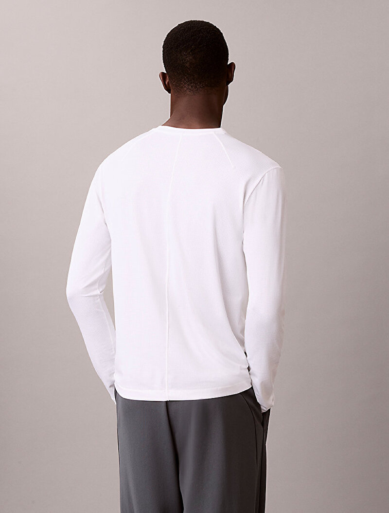 Calvin Klein Beyaz Renkli Erkek Uzun Kollu T-shirt