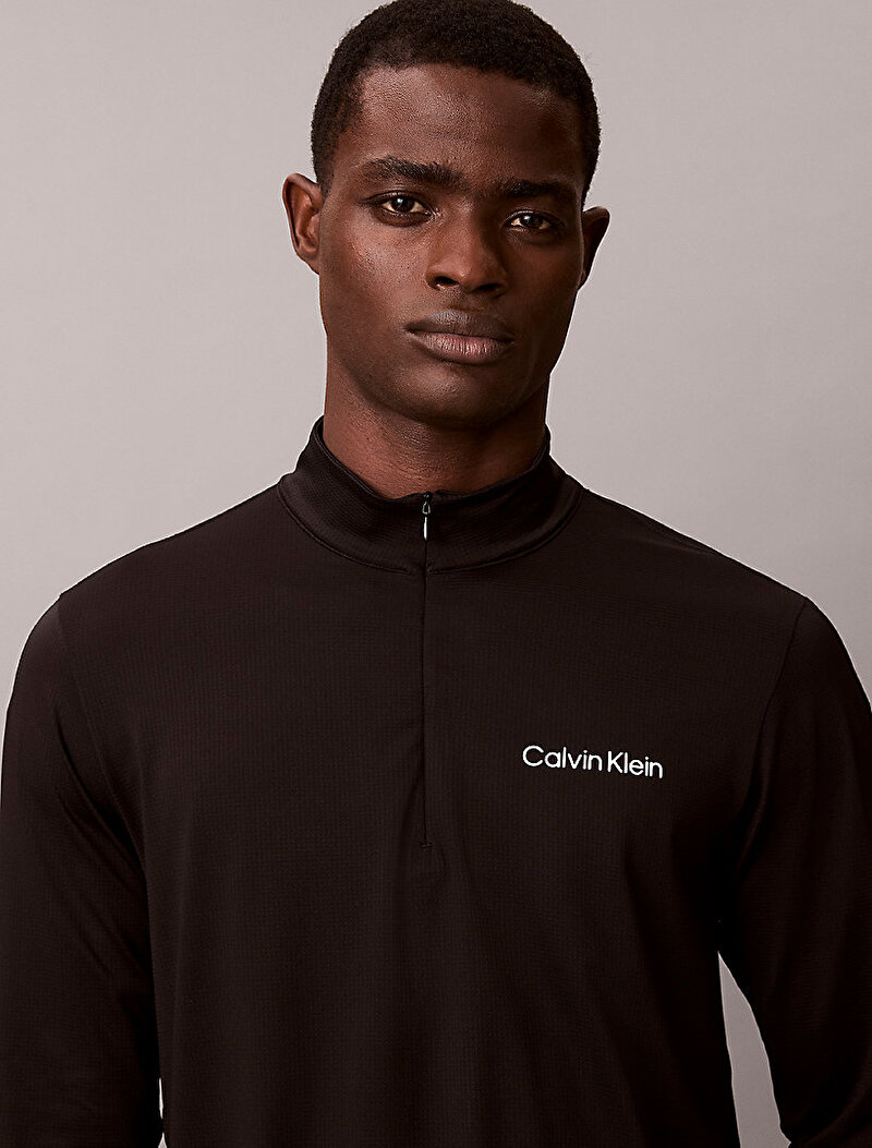 Calvin Klein Siyah Renkli Erkek Fermuarlı Sweatshirt