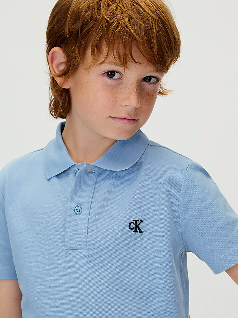Calvin Klein Mavi Renkli Erkek Çocuk Essential Regular Polo T-shirt