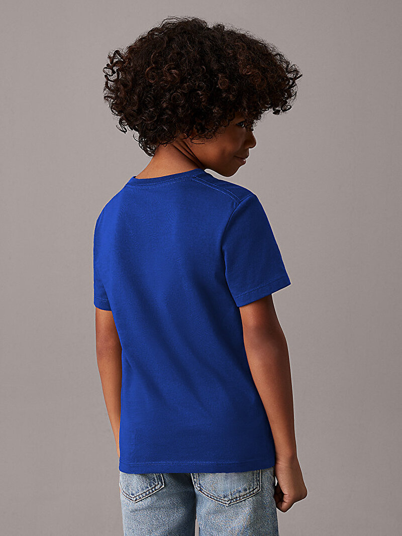 Calvin Klein Mavi Renkli Çocuk Unisex Instant Logo T-shirt