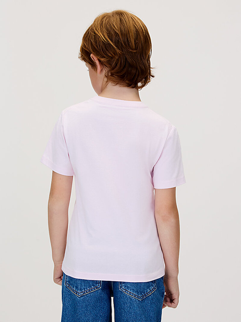 Calvin Klein Mor Renkli Çocuk Unisex CK Monogram T-shirt