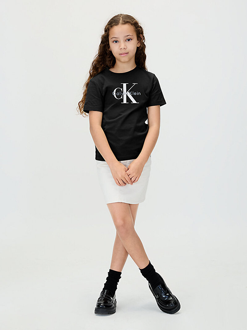 Calvin Klein Siyah Renkli Çocuk Unisex CK Monogram T-shirt