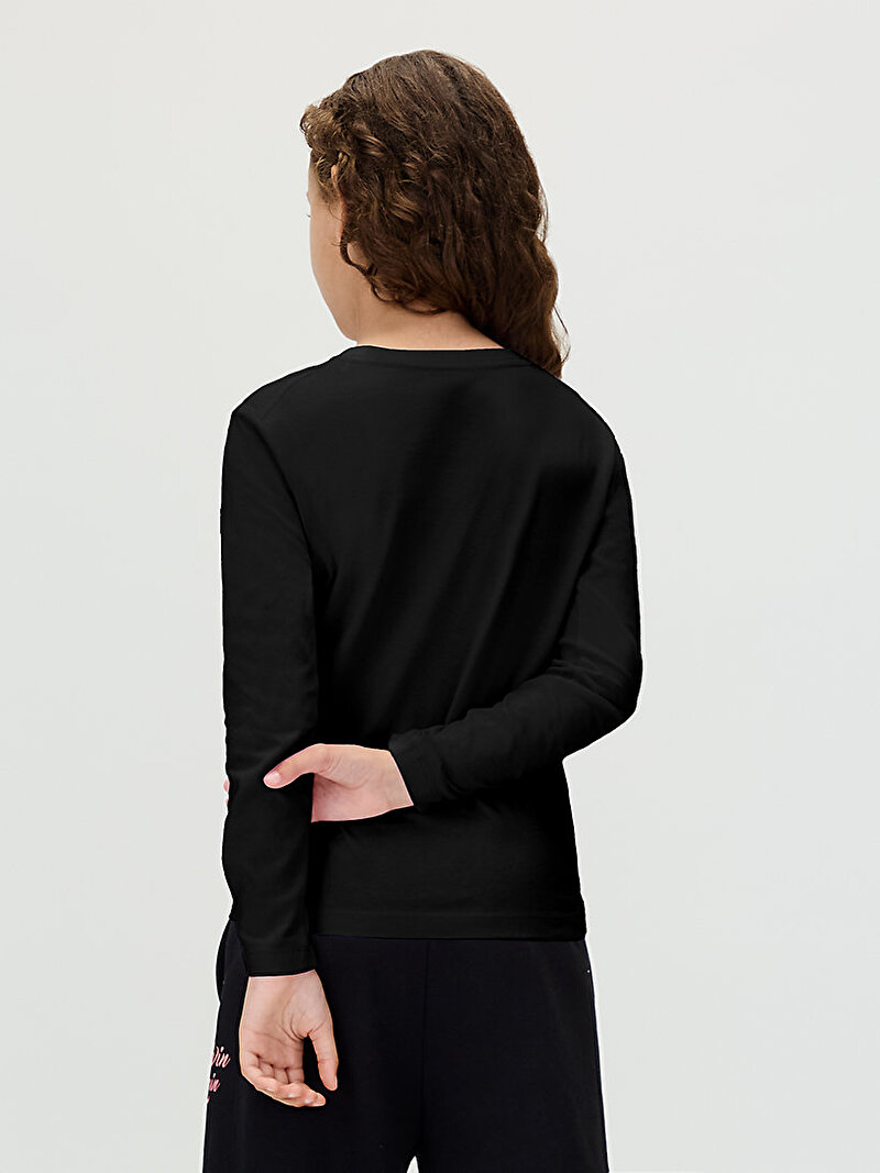 Calvin Klein Siyah Renkli Çocuk Unisex Chest Monologo T-shirt