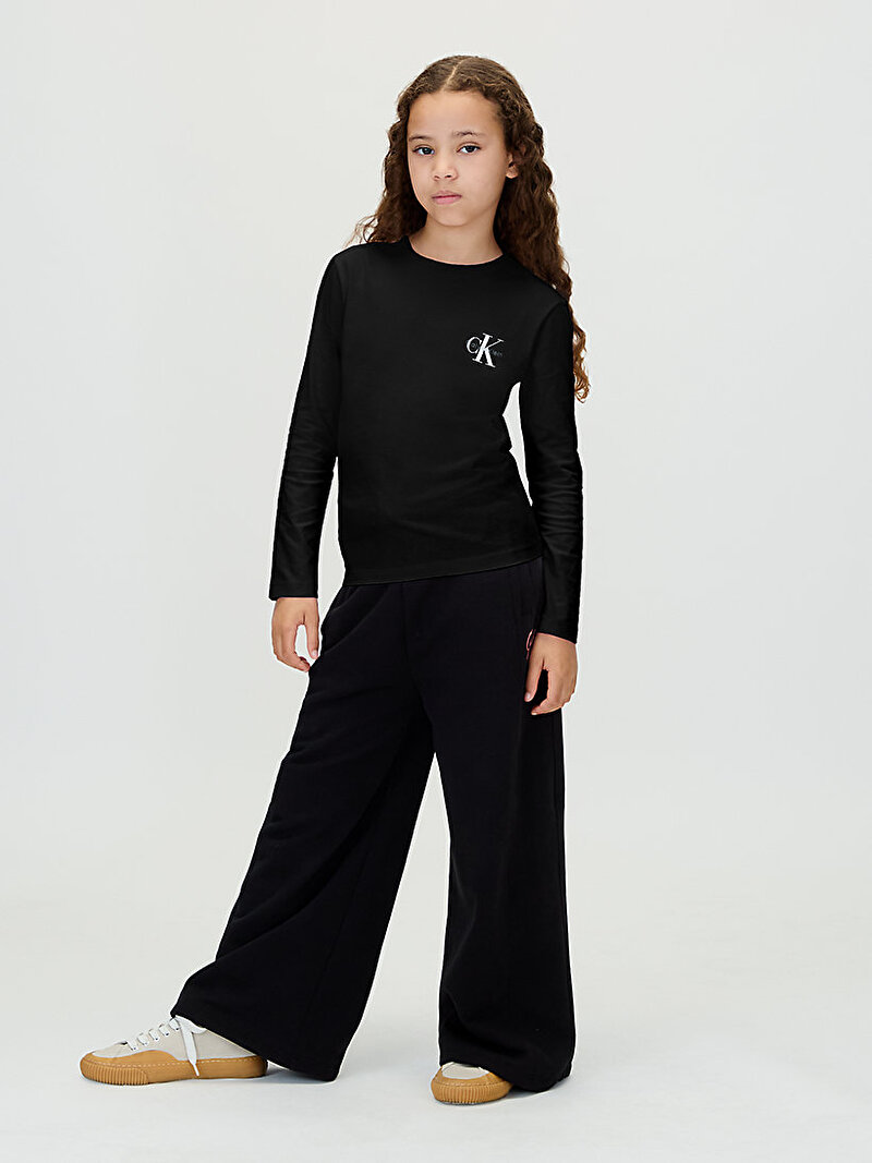 Calvin Klein Siyah Renkli Çocuk Unisex Chest Monologo T-shirt