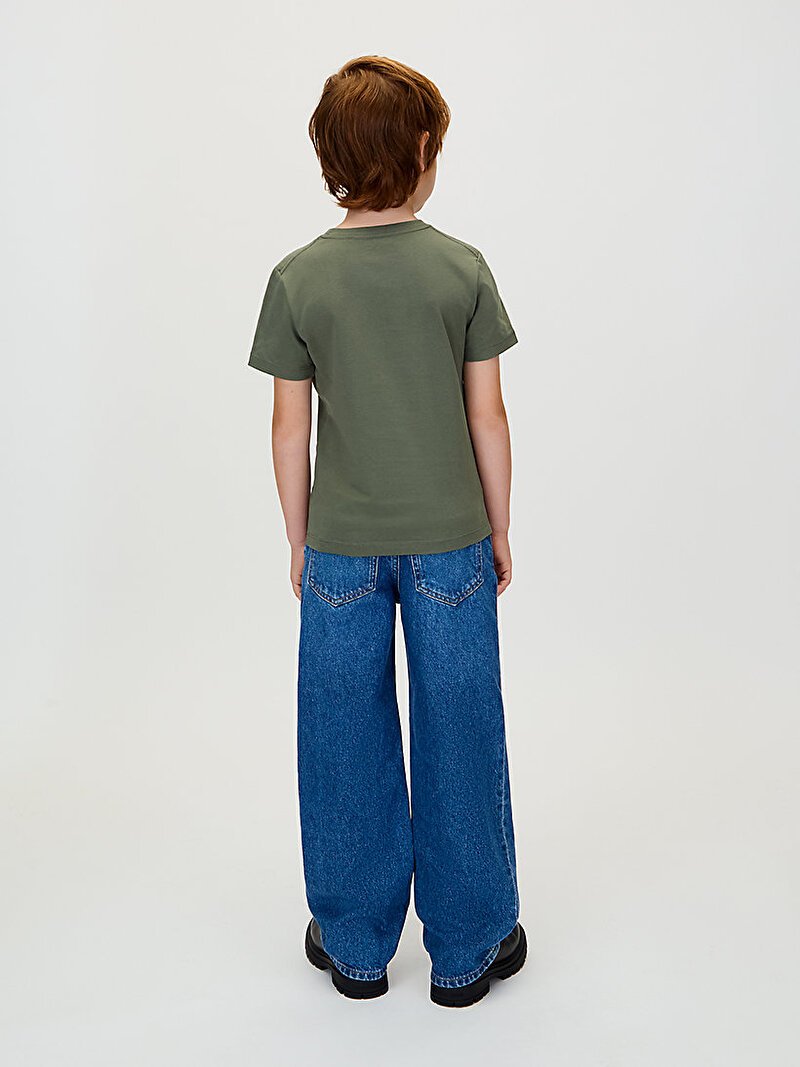 Calvin Klein Yeşil Renkli Çocuk Unisex CK Monogram T-shirt