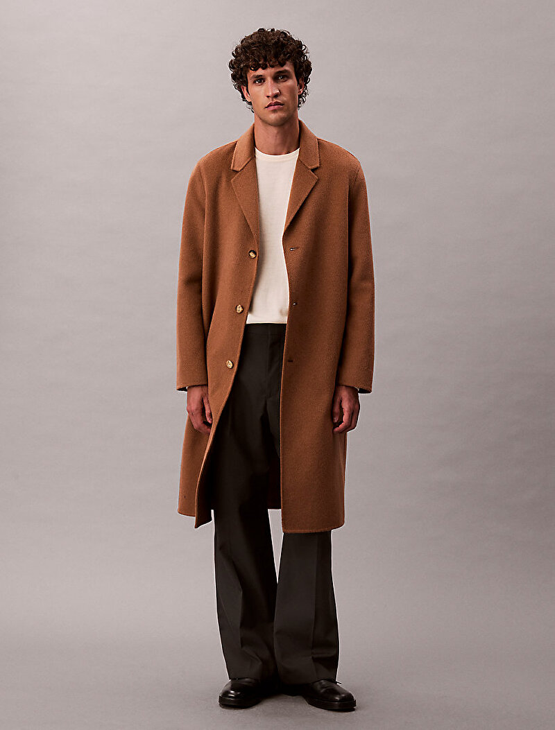 Calvin Klein Bej Renkli Erkek Merino Crew Kazak