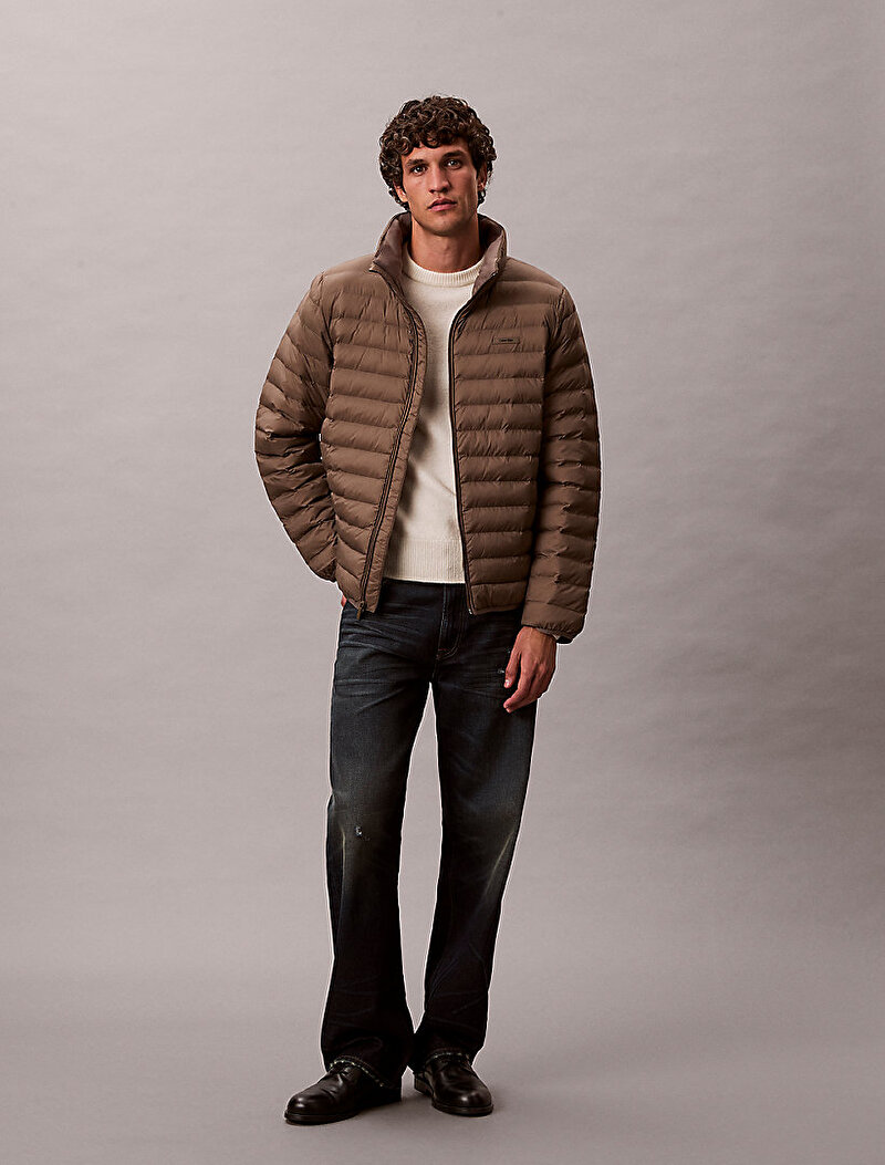 Calvin Klein Bej Renkli Erkek Naylon Mont