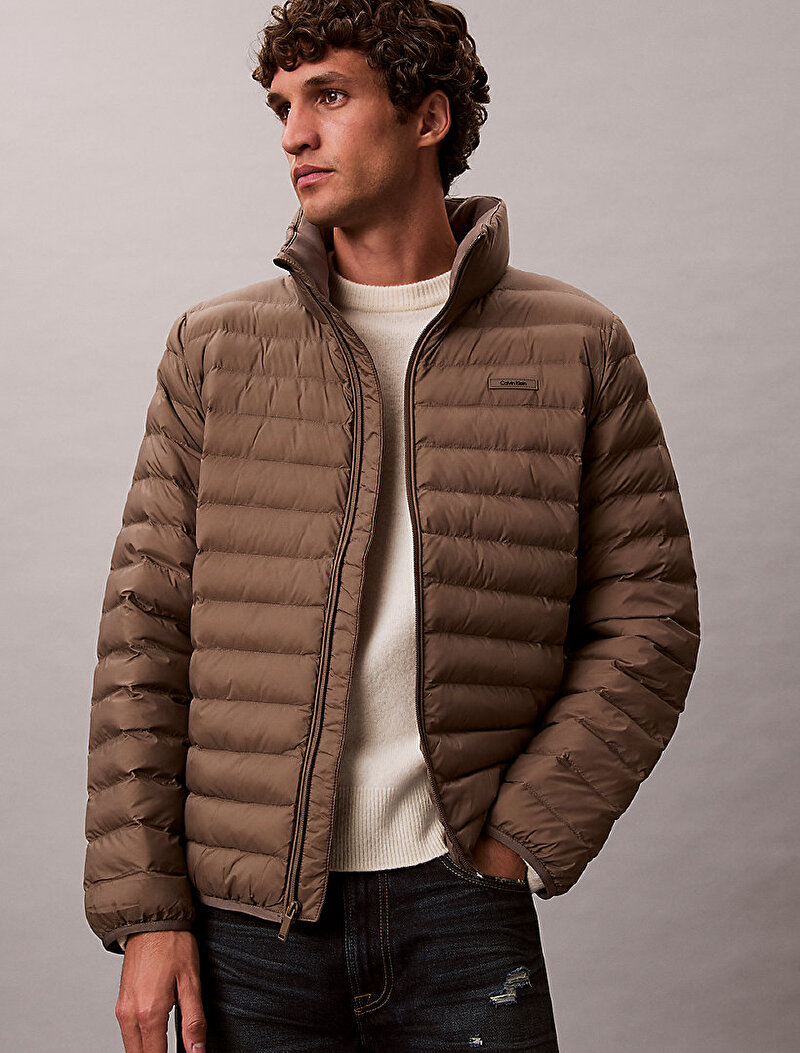 Calvin Klein Bej Renkli Erkek Naylon Mont