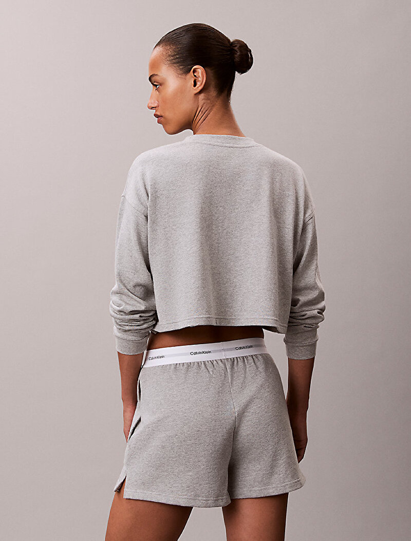 Calvin Klein Gri Renkli Kadın Logo Jersey Şort