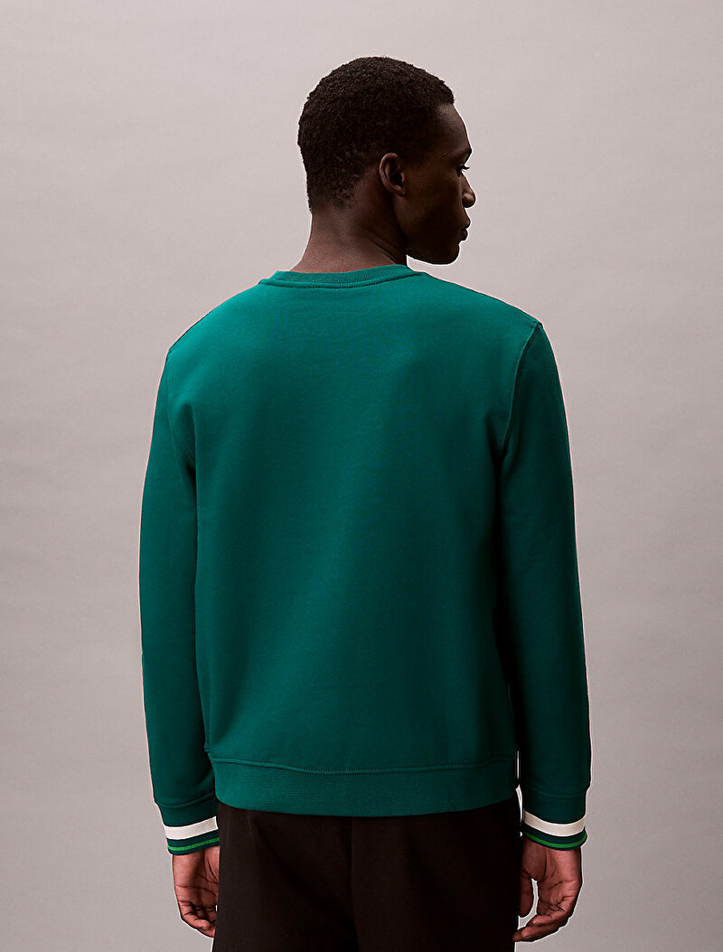 Calvin Klein Yeşil Renkli Erkek Sweat Top Pullover Sweatshirt