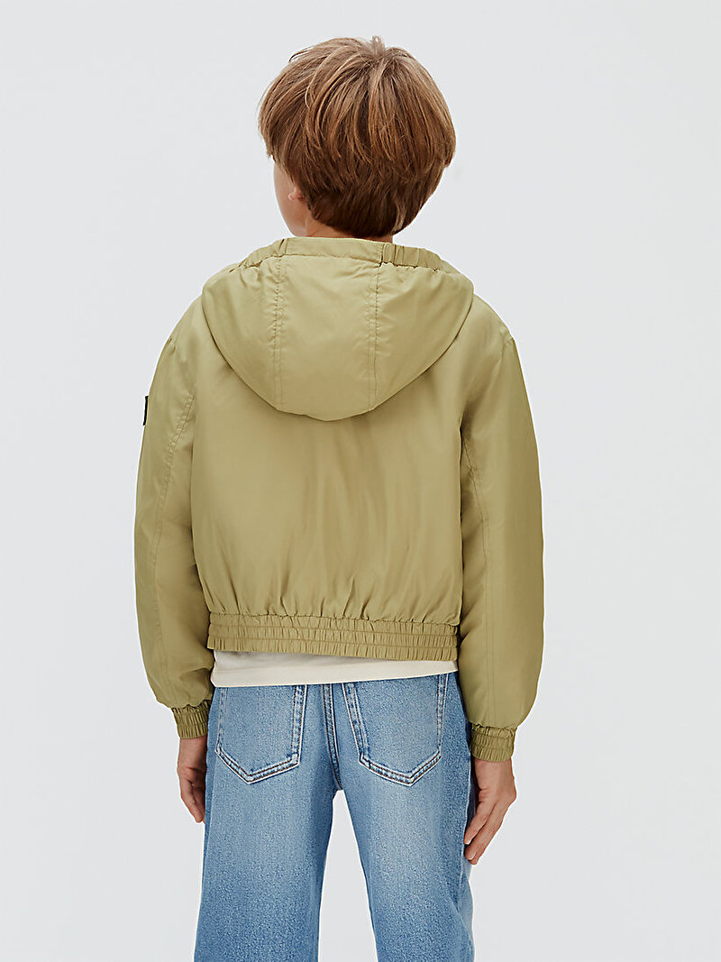 Calvin Klein Bej Renkli Erkek Çocuk Padded Hooded Harrin Ceket