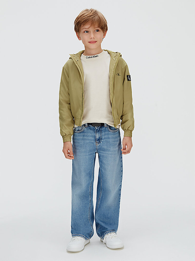 Calvin Klein Bej Renkli Erkek Çocuk Padded Hooded Harrin Ceket