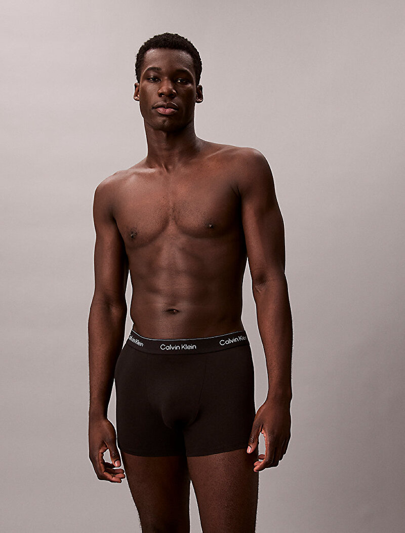 Calvin Klein Siyah Renkli Erkek 3'lü Paket Relaxed Fit Trunk Boxer