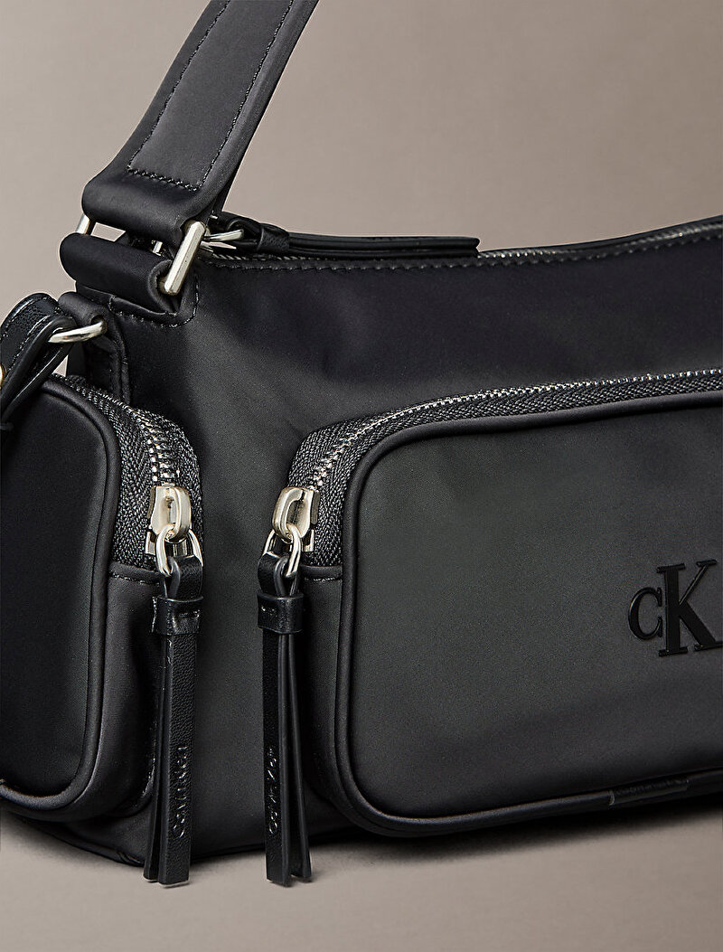 Calvin Klein Siyah Renkli Kadın Pocket Naylon Çapraz Çanta
