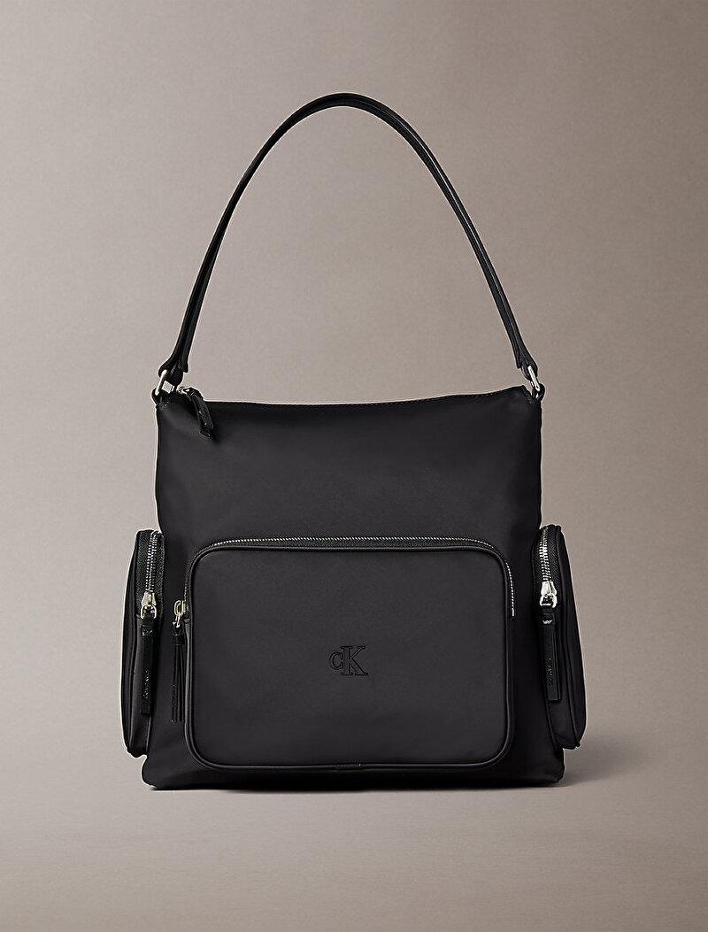 Kadın Pocket Naylon Satchel Çanta