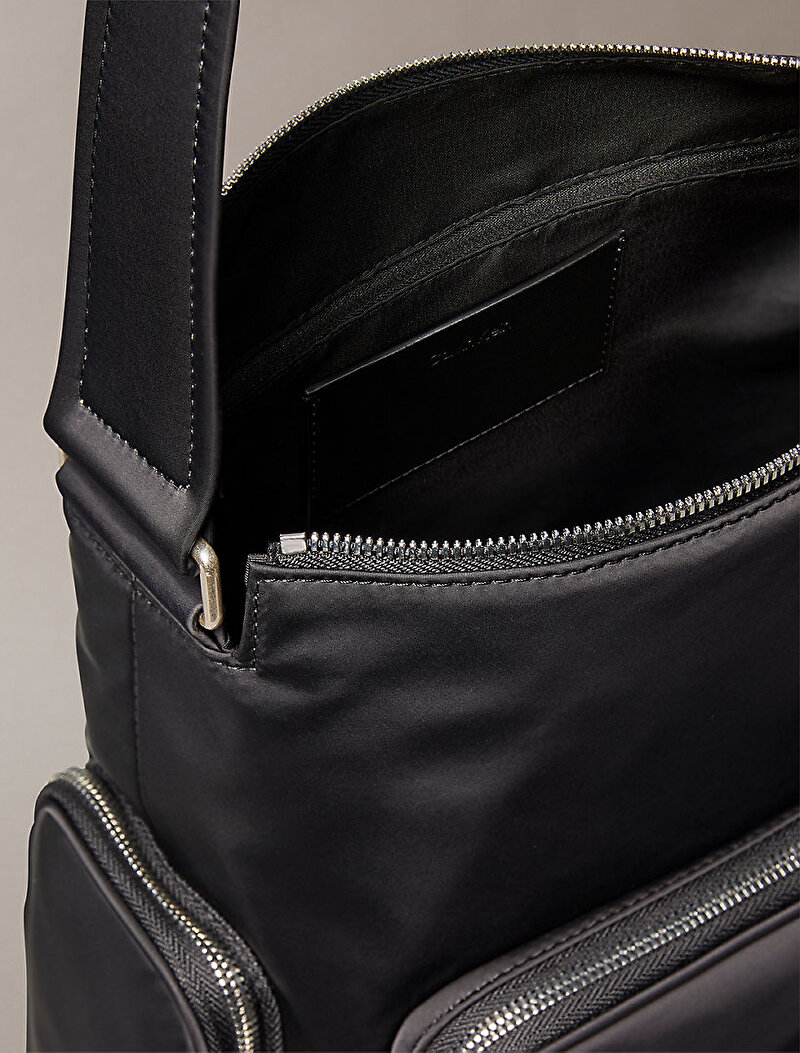Calvin Klein Siyah Renkli Kadın Pocket Naylon Satchel Çanta