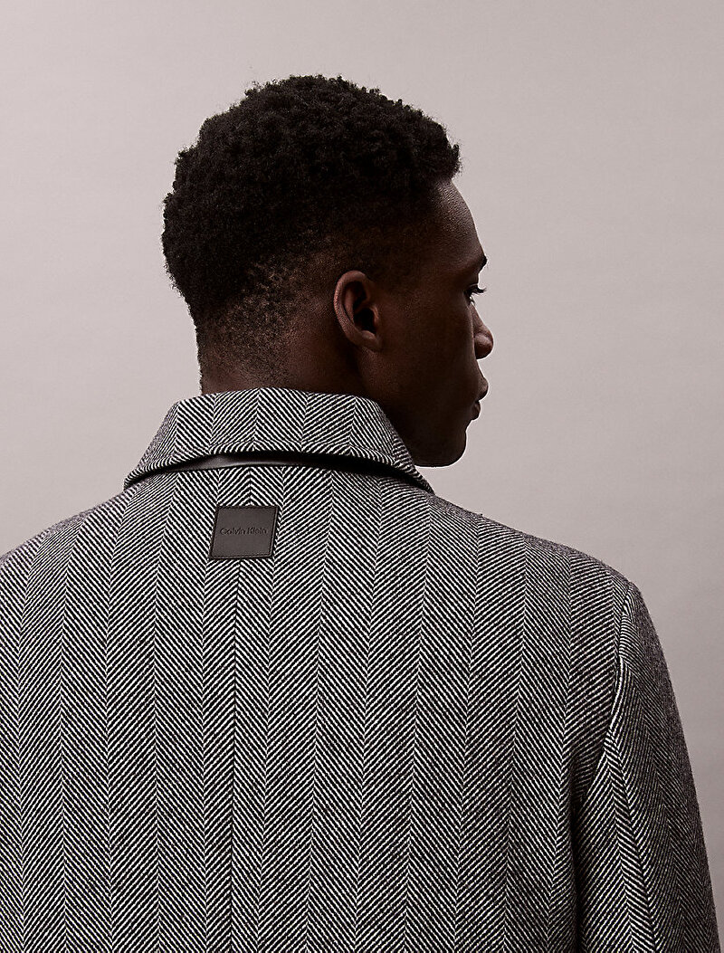 Calvin Klein Siyah Renkli Erkek Tech Wool Blend Kaban