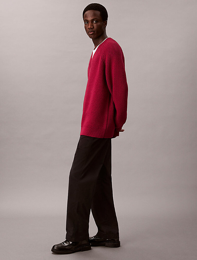 Calvin Klein Kırmızı Renkli Erkek Half Kazak