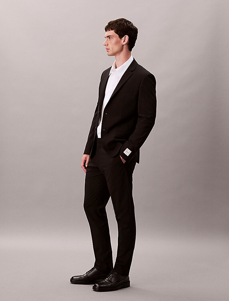 Calvin Klein Siyah Renkli Erkek Italian Wool Blend Pantolon