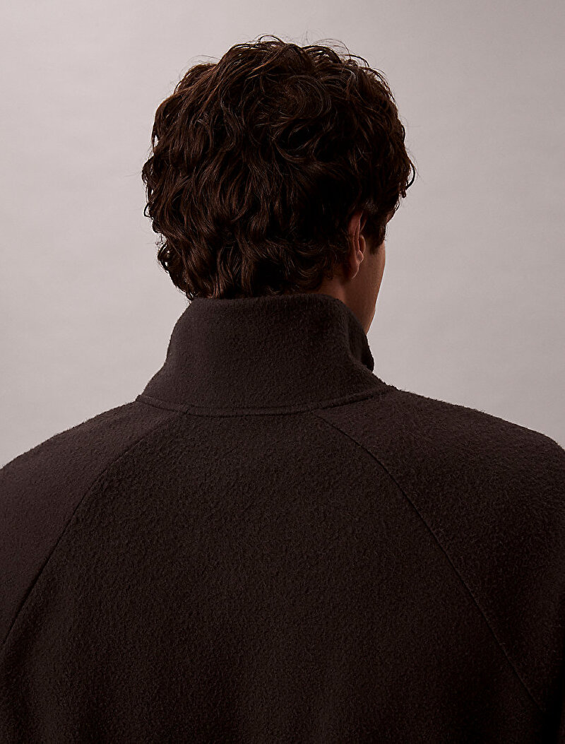 Calvin Klein Siyah Renkli Erkek Polar Fleece Rib Sweatshirt