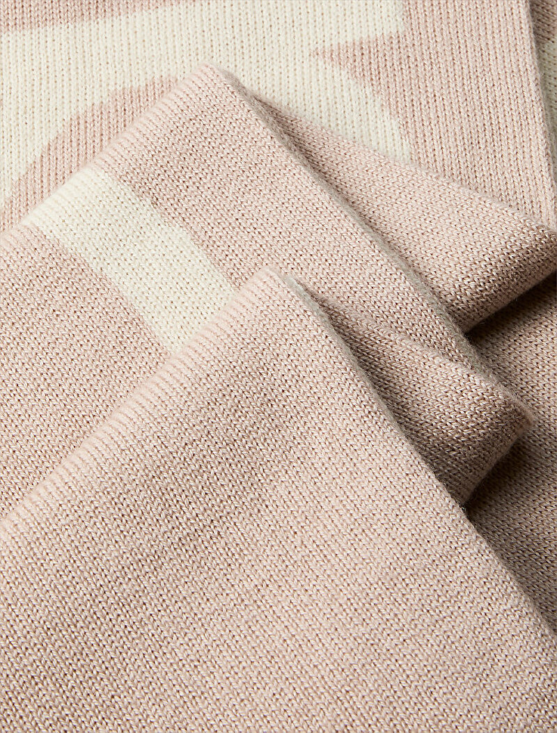 Calvin Klein Bej Renkli Erkek Bold Logo Atkı