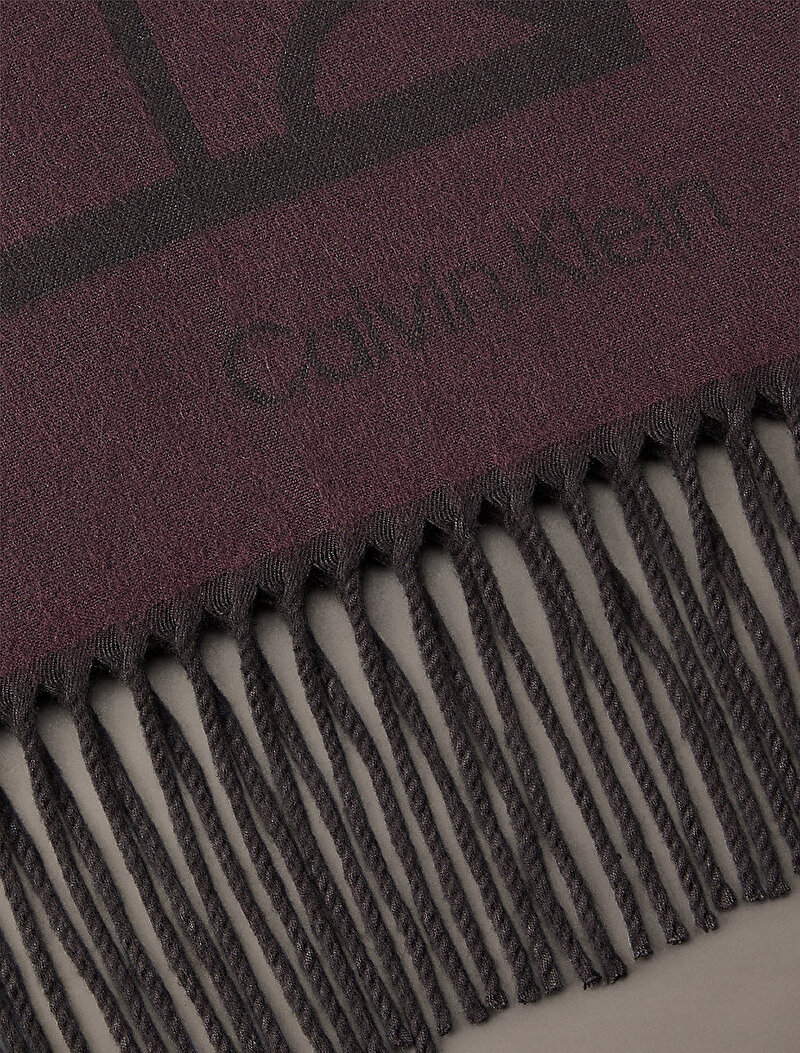 Calvin Klein Kırmızı Renkli Erkek Emblem Fringes Atkı