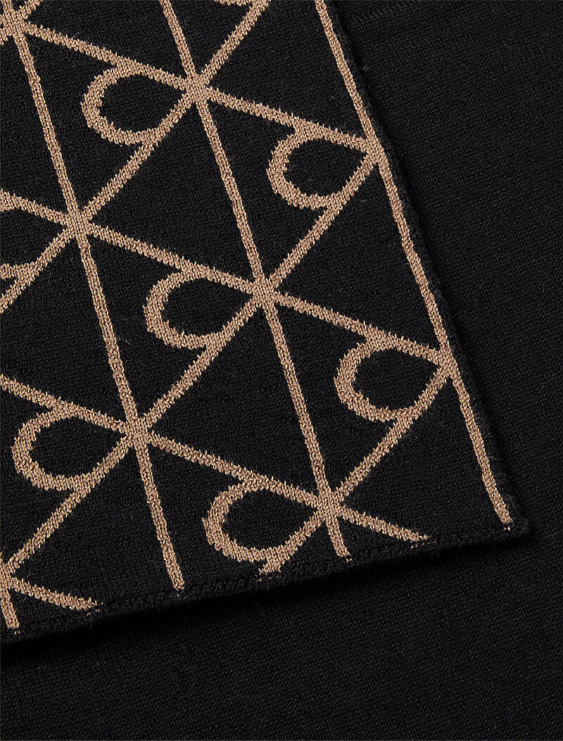 Calvin Klein Siyah Renkli Erkek Emblem Reversible Atkı