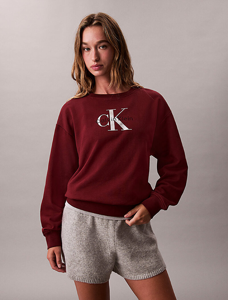 Calvin Klein Kırmızı Renkli Kadın Monologo French Sweatshirt