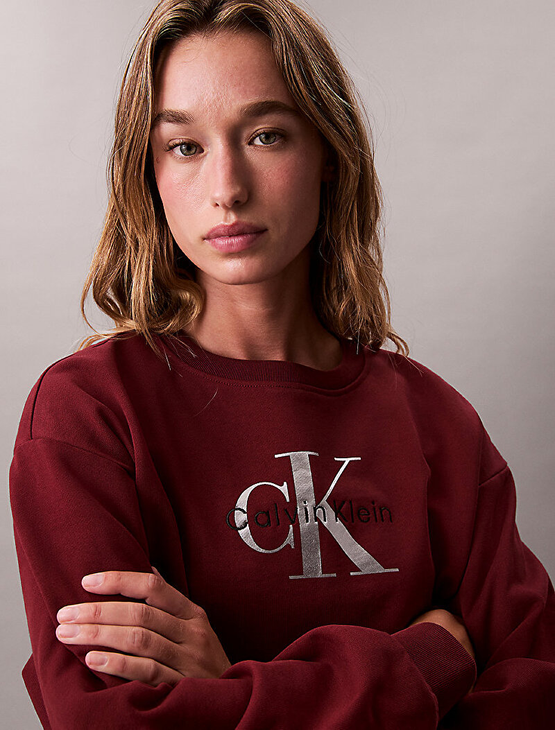 Calvin Klein Kırmızı Renkli Kadın Monologo French Sweatshirt