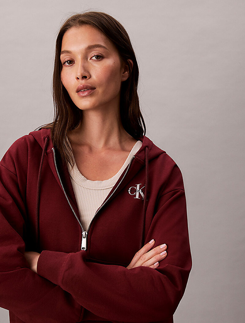 Calvin Klein Kırmızı Renkli Kadın Monologo French Sweatshirt