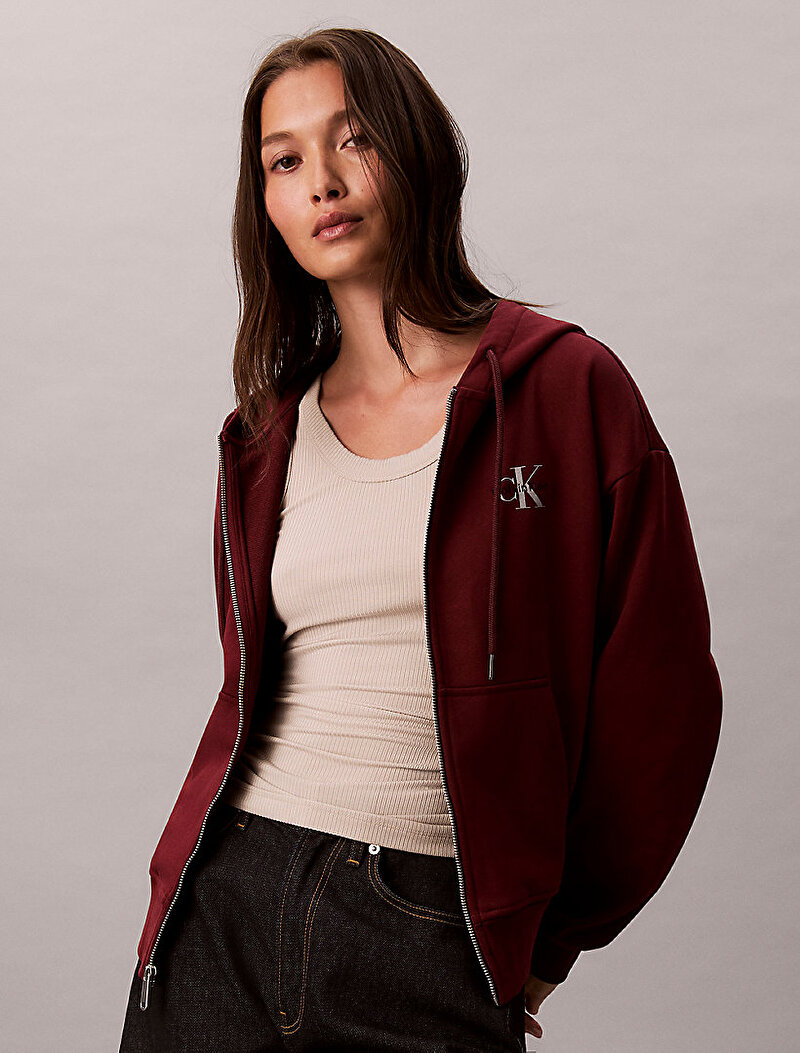 Calvin Klein Kırmızı Renkli Kadın Monologo French Sweatshirt