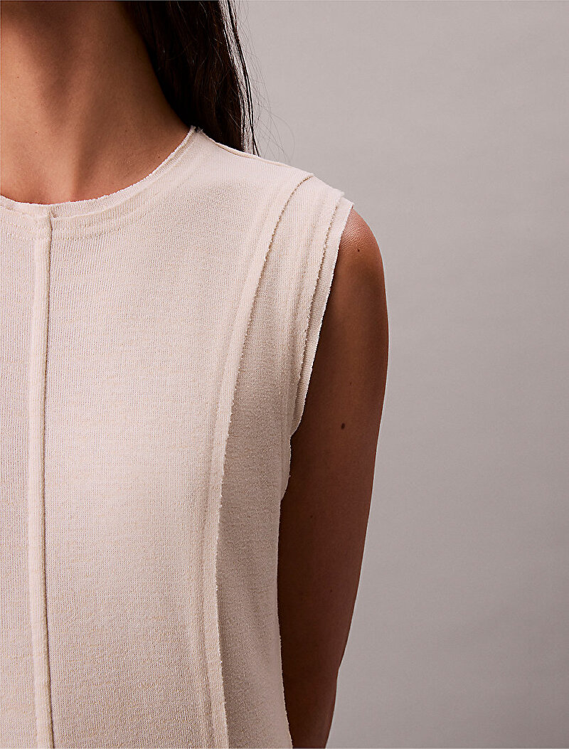 Calvin Klein Bej Renkli Kadın Snit Maxi Elbise