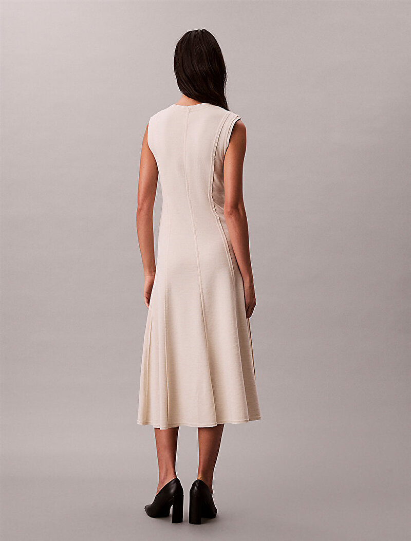 Calvin Klein Bej Renkli Kadın Snit Maxi Elbise