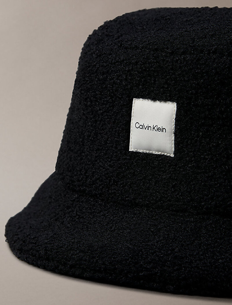 Calvin Klein Siyah Renkli Kadın Boucle PatchBucket Şapka