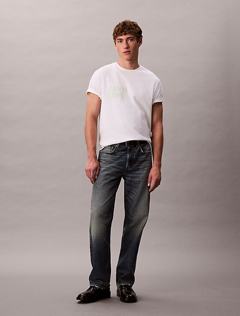 Calvin Klein Beyaz Renkli Erkek 20s Calvin Klein T-shirt