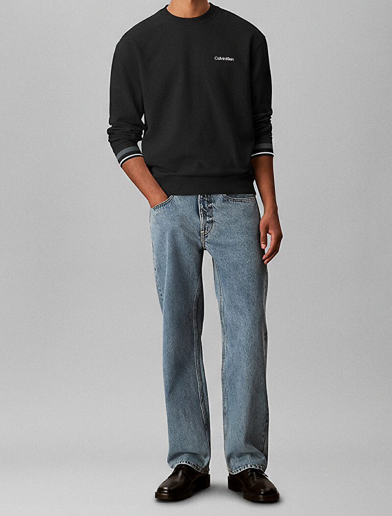 Calvin Klein Siyah Renkli Erkek Top Pullover Sweatshirt