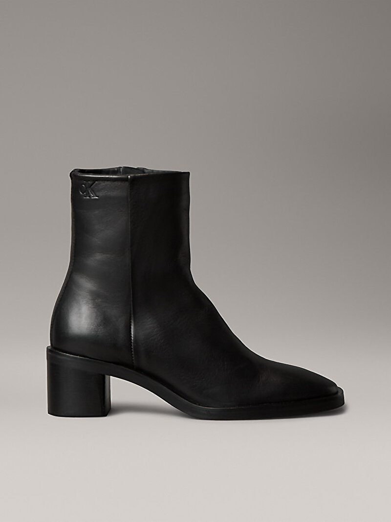 Calvin Klein Siyah Renkli Kadın Block Topuklu Fermuarlı Bot