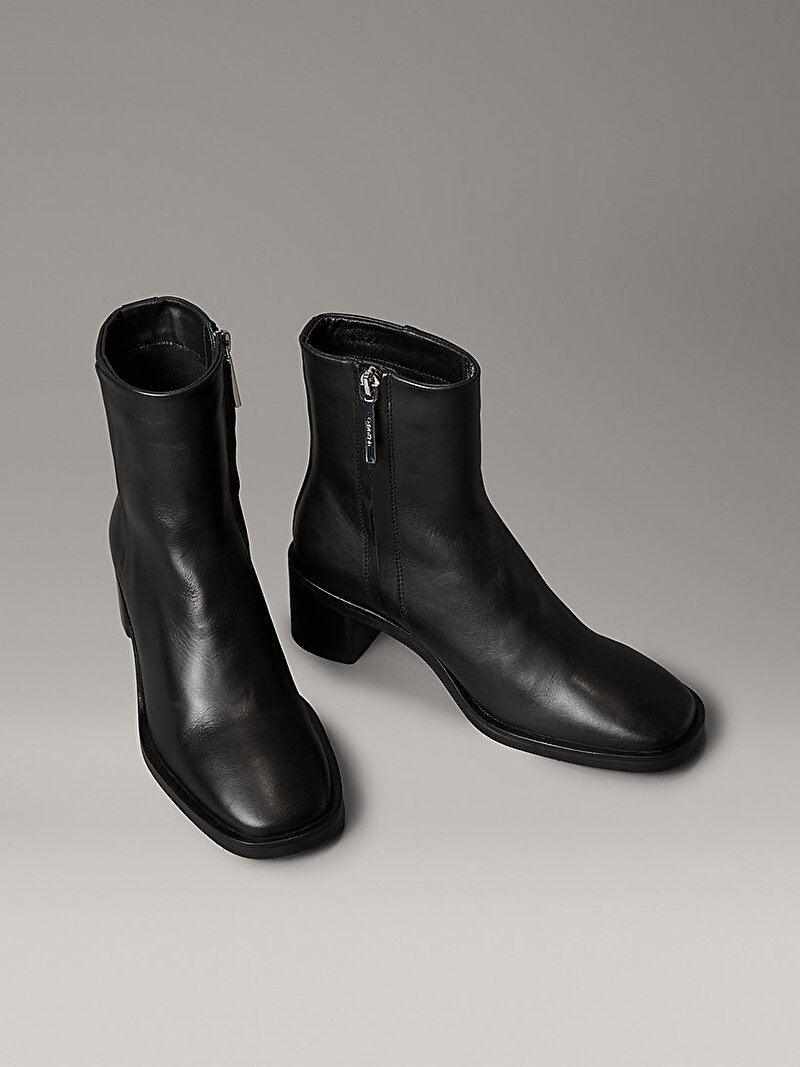 Calvin Klein Siyah Renkli Kadın Block Topuklu Fermuarlı Bot