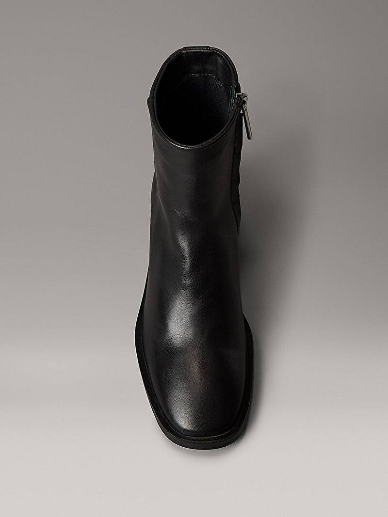 Calvin Klein Siyah Renkli Kadın Block Topuklu Fermuarlı Bot