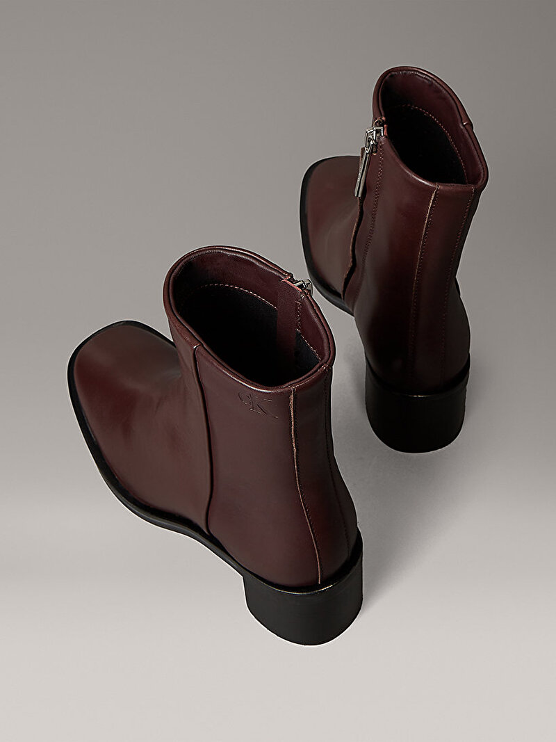 Calvin Klein Kırmızı Renkli Kadın Block Topuklu Fermuarlı Bot