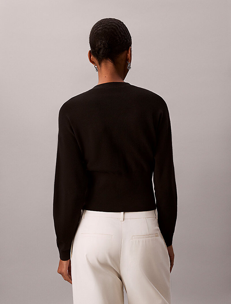 Calvin Klein Siyah Renkli Kadın Half Milano Hırka