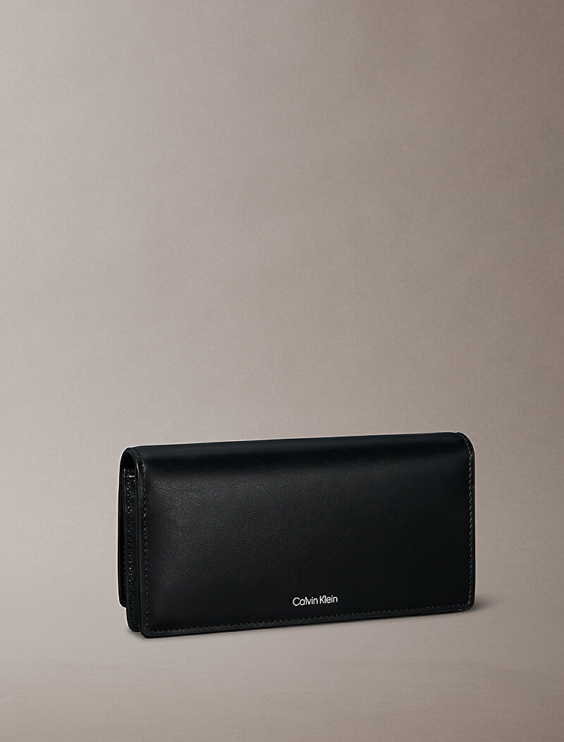 Calvin Klein Siyah Renkli Kadın Emblem Long Bifold Cüzdan