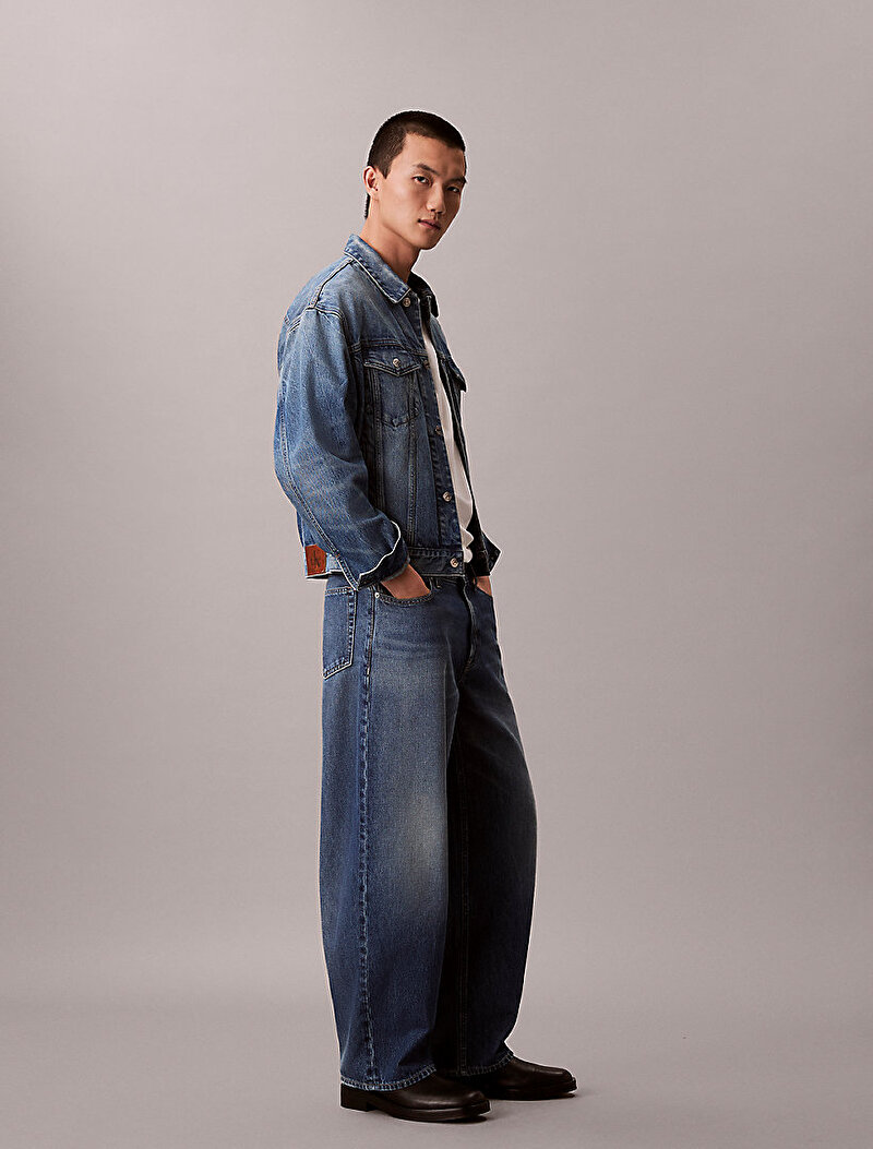 Calvin Klein Mavi Renkli Erkek 90s Indigo Citrine Denim Ceket