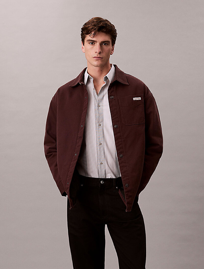 Calvin Klein Kahverengi Renkli Erkek 90s Padded Java Gömlek Ceket